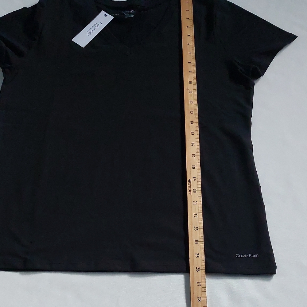 Calvin Klein Performance Womens Black V-Neck Tee Size XL - Picture 3 of 7